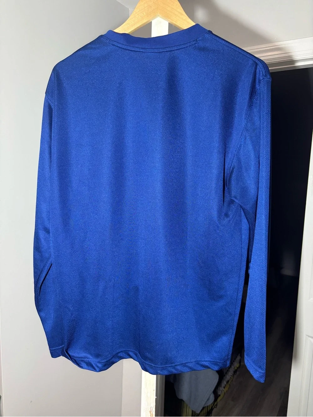Vintage Nike Men’s Long-sleeve Knit Polyester Shirt X-large Blue Running Rare